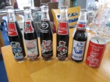 Lot - 5 Vintage Pepsi/Coke Cola Bottles, #1 Tarheels, NC State, Paul Bear Bryant