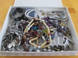 Misc. Jewelry Lot - Pins, Bead Necklaces, Armitron Tweedy Bird Watch, Colored Beads