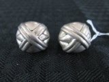 Pair 925 Stamped Cross-Design Earrings