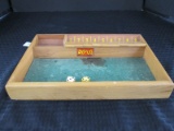 Vintage Ro-Lo Carrom Industries Green Upholstered/Wooden Dice Game Board