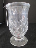 Tall Lead Crystal Glass Cross-Cut Urn Vase