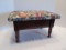 Cherry Finish Foot Stool w/ Upholstered Hinged Top