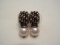 Pair - Michael Dawkins 925 Sterling & Pearl Design Pierced Earring