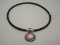 Joseph Esposite 925 Silver Pink Mother of Pearl Snap on Choker Necklace