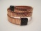 Milor Bronze Wrap Tubogas Black Cubic Zirconia Caps Rose Gold Finish Coil Bracelet/Bangle