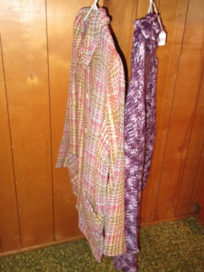 Boyne Valley Weavers Woolen Mix Coat Size L & Susan Graver Style 100% Acrylic Coat