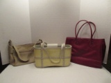 2 Maxx New York Handbag/Pocketbook Khaki/Pastel Yellow Colors