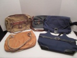 Lot - 4 Maxx New York Polyester w/ Leather Trim Pocketbook Handbags & B. Makowsky