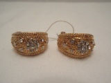 Melania Trump Goldtone Pierced Textured Design Earrings