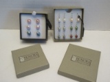 Honora Collection Pearl Pierced Earrings 6 Pair Metallic Hues & 3 Medium Pair Metallic Pastels