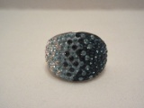 Stunning 925 Sterling Deep Teal To Clear Cubic Zirconia Cocktail