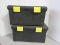 2 Black Tool Boxes w/ Yellow Latches