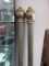 Lot - Pair Antiqued Gilded Patina Reed Curtain Rods 60