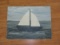 Folk Art Style Sail Boat Original Acrylic on Canvas Artist Signed DRF '87 Unframed