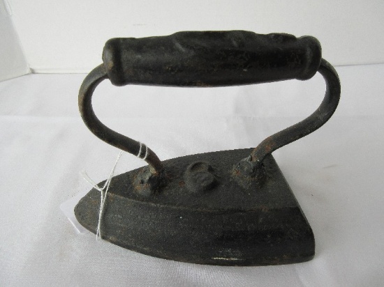 Vintage Cast Iron Sad Iron w/ Embossed Anchor on Handle #6