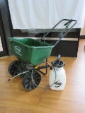 Lot - Scotts Speedy Green 2000 Spreader & Roundup 1 Gallon Pump Sprayer