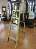 Yellow Husky Fiberglass A-Frame 6ft Step Ladder