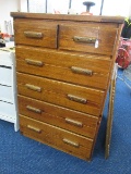 Rustic Pine 2 Over 4 Chest of Drawers w/ Wooden Pulls