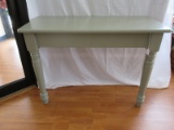 Chic Country Cottage Foyer/Accent Half Table on Ring Turned Legs w/ Wall Cleat Hanger
