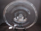 Blenko Art Glass Signed 2019 Clear Shallow Dish w/ Band Rim Design