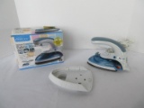 Perfection Deluxe Travel Iron w/ Fabric Steamer, Brush Attachment w/ Lint Removal Pad