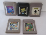 5 Nintendo Gameboy Game Cartridges Tetris, Space Invaders, Solitaire Fun Pak