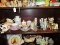 Shelf Lot - Teacups Porcelain/China, Cat Décor, Bud Vases, Etc.