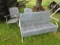 Grey Metal Patio Chair/Rocker/Bench w/ Pierced Scalloped/Diamond Design