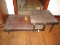 Wooden Low Coffee Table w/ Narrow Legs, 2-Tier Ladder Sides
