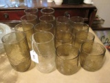 Glass Lot - Rough Glass Design 8 Tumblers, 8 Cups