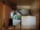 Shelving Lot - Tins, Tupperware, Containers, Lids, Etc.