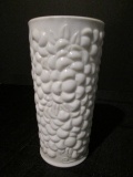 Tall Milk Glass Vase Berry/Grape Design