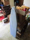 Blue Upholstered Green Metal Body Ironing Board
