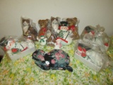 Lot - Hand Made Bear/Snowman/Bunny Plush Toys