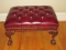 Stately Hancock & Moore Fine Leather Chippendale Style Ottoman Ball & Claw Feet