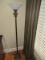 Striking Torchiere Floor Lamp Urn & Foliate Design Antiqued Patina