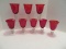 8 Ruby Red Bowls to Clear Sphere Footed Goblets