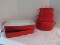 8 Pieces - Dansk Koben Style Red Enamel Steel Cookware Pots w/ Lids