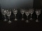 8 Crystal Stem Wine Glasses Vertical Cut Pattern