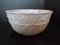 Portugal Ceramic Large Serving Bowl Relief Design Berries, Acorn & Foliage White Glaze Finish