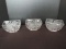 Set - 3 Crystal Rectangular Bowl w/ Etched Frosted Orchid & Raised Wave Design