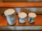 3 Piece - Set White Canisters w/ Wire Lock Lids