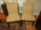 Pair - Classic Style Parsons Chairs Abstract Geometric Pattern Upholstery Rolled Back
