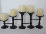 Pottery Barn Adjustable 5 Pillar Candle Stand Holders