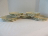 5 Pieces - Lenox China Holiday Pattern Dimension Shape Gold Trim Dinnerware