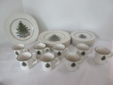 24 Pieces - Cuthbertson China Dickens Embossed Christmas Tree Pattern