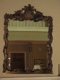 Palatial Italian Baroque Style Wall Mirror Scalloped Shell, Medallion, Foliate Floral Design