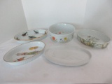 Lot - Casserole Cookware Andrea Country Flowers, Fine Oven China Royal Worcester Evesham