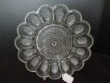 Indiana Glass Hobnail Pattern Clear Pressed Glass Relish Egg Deviled Plate