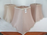 3 Taupe Color Fabric Shades Scalloped Base Piping Trim
